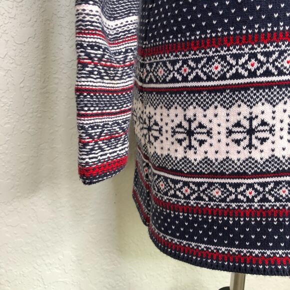 Hanna Andersson navy white red snowflake Nordic cardigan size Extra Small XS - Picture 15 of 16
